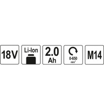 MIESZADŁO DO ZAPRAW 18V 2,0AH ,ŁADOWARKA 1H - YT-82880