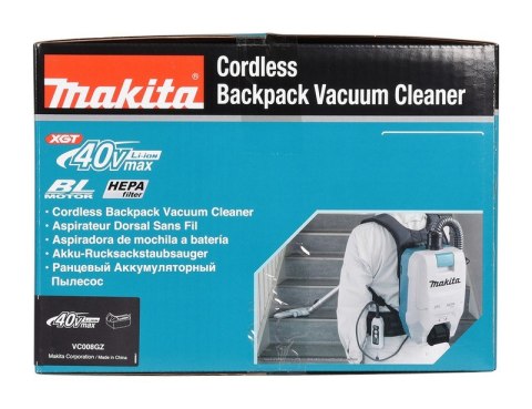 MAKITA Odkurzacz akumulatorowy plecakowy 2 L 40V XGT 0*AH