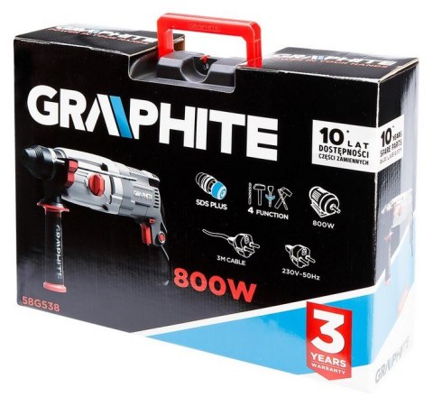 GRAPHITE Młotowiertarka SDS+ 800W WALIZKA