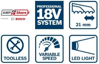 BOSCH Piła szablasta akumulatorowa GSA 18 V-LI C 0*AH