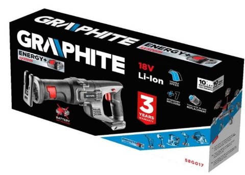 GRAPHITE Piła SZABLOWA akumulatorowa ENERGY+ 18V, LI-ION, BEZ akumulatorowa