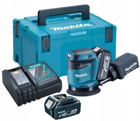 MAKITA Szlifierka mimośrodowa AKU 18V 2*5.0AH LI-LON MAKPAC