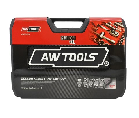 AWTOOLS Zestaw Klucz y 216el 1/2"/3/8"/1/4" BLACK LINE