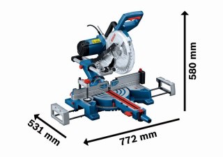 BOSCH Pilarka ukosowa - ukośnica GCM 254 D 1800W