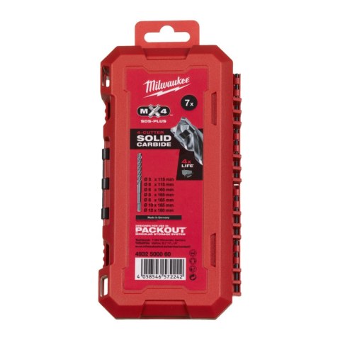 Milwaukee Zestaw Wierteł SDS-Plus MX4 4-Ostrzowych 7szt. Professional :