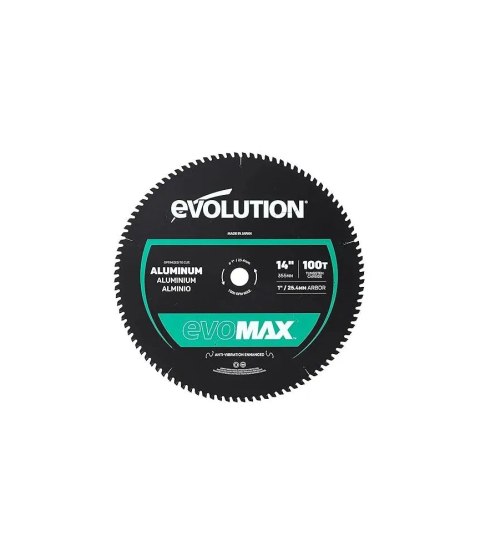 Piła tarczowa do cięcia aluminium Evolution EVOMAX 355 mm Ø355 x 25,4 mm, 100 zębów TCT