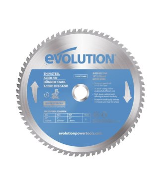 Piła widiowa Evolution TCT do cięcia cienkiej stali 255mm / 70z do pił ukośnych