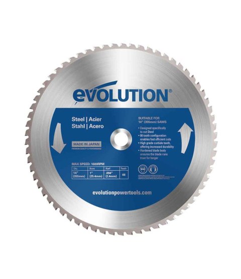 Piła widiowa TCT do cięcia stali Evolution 355mm / 66z
