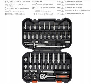 STHOR Zestaw Klucz y 1/4" 56el