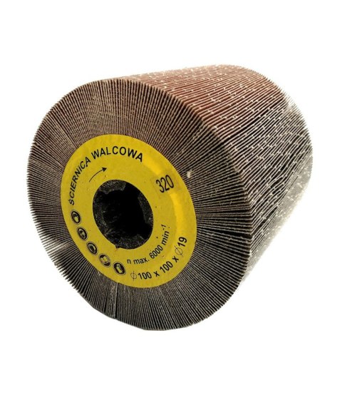 Ściernica walcowa listkowa z płótna 100x100x19mm Satyniarka