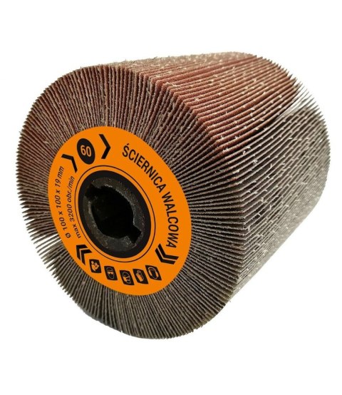 Ściernica walcowa listkowa z płótna 100x100x19mm do Zestaw ów ALU Satyniarka