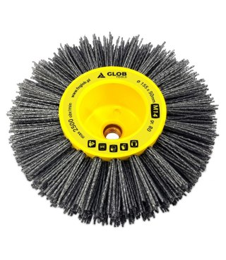 Szczotka do postarzania drewna Nylon z włókna ściernego fi 155mm z gwintem M14 granulacja 80