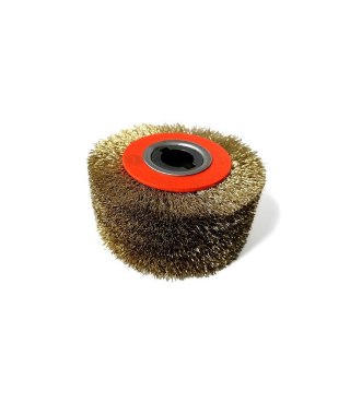 Szczotka druciana do postarzania drewna 100x48x19mm z drutu mosiądzowanego falowanego