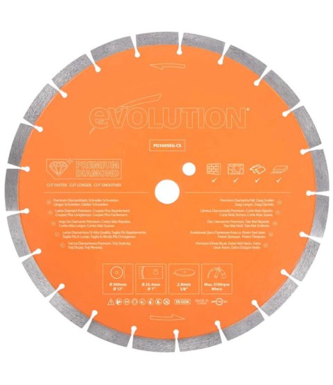 Evolution Power Tools PD300SEG-CS Tarcza diamentowa 300mm PREMIUM *