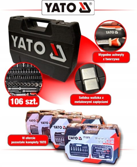 YATO Zestaw Klucz y 108el 1/2" / 1/4"