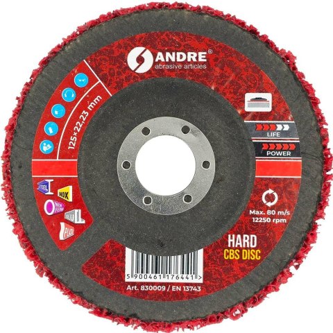 ANDREkrążek śzlifierski I CBS 125mm HARD - RED