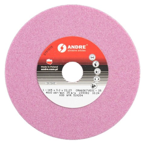 ANDRE Sciernica do ostrzenia łańcuchów 145 x 3,2 x 22,2mm CRA60K7VE01 - 35