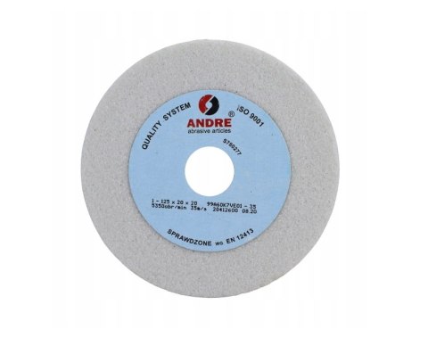 ANDRE Ściernica płaska 125mm x 20mm x 20mm 99A60K7VE01-35 BIAŁA "TYP 1"