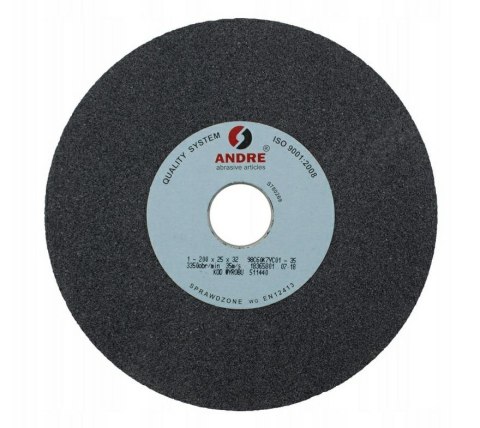 ANDRE Ściernica płaska 200mm x 25mm x 32mm 98C60K7VC01-35 CZARNA "TYP 1"