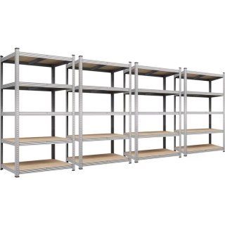 AWTOOLS REGAŁ 5 PÓŁEK 200x90x50 NOŚNOŚĆ 300kg / 6,0mm - WCISKANY SZYBKI MONTAŻ