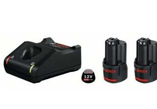 Bosch Zestaw Akumulatorów 12V 2.0Ah (2×) + Szybka Ładowarka GAL 12V‑40 - Akumulatory Li‑Ion do Bosch Professional