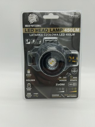 Latarka LED HEAD LAMP CZOŁOWA 450LM POWER BANK 2400mAh PREMIUM /INDIAN PROFESSIONAL