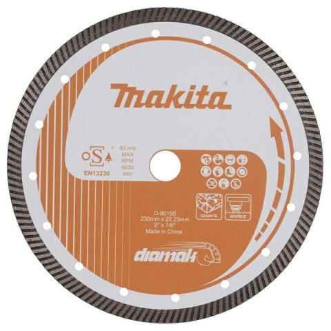 MAKITA Tarcza diamentowa 230x22,23mm SEGMENTOWA (SUCHO/MOKRO) BETON, KAMIEŃ
