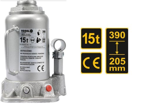 VOREL Dźwignik tłok hydrauluiczny .15T 205-390mm