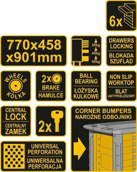 VOREL WÓZEK warsztatowy 6-SZ
