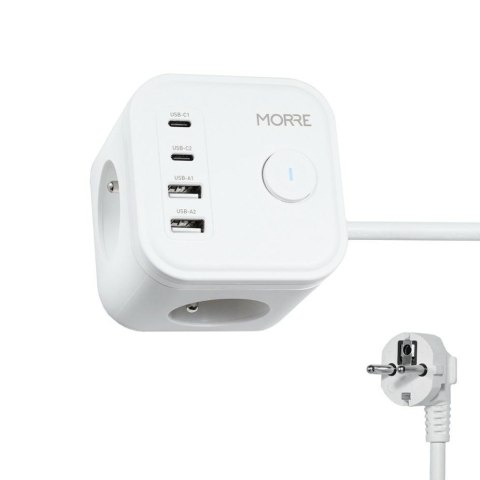 MORRE Kostka zasilająca 3G, 2xUSB, 2xUSB-C 1,5m