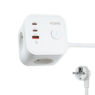 MORRE Kostka zasilająca 3G, 2xUSB, USB-C 1,5m