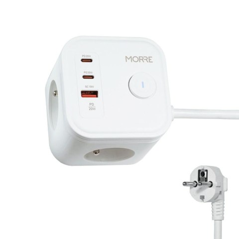 MORRE Kostka zasilająca 3G, 2xUSB, USB-C 1,5m
