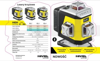 NIVEL SYSTEM laser płaszczyznowy CL4R 4x360° CZERWONY