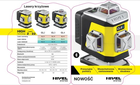 NIVEL SYSTEM laser płaszczyznowy CL4R 4x360° CZERWONY
