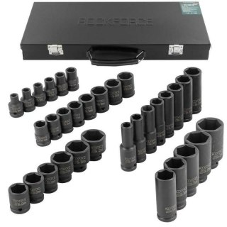 ROCKFORCE Nasadki udarowe kpl. 33el.1/2" 6-KĄT. 8-32mm