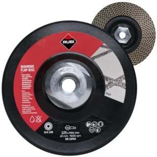 RUBI Diamentowy dysk elastyczny 125mm M14 ŚREDNI FLAP DISC 100/120