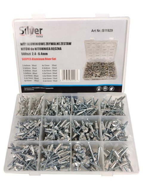 SILVER NITY ZRYWALNE 2,4 - 6,4mm 500szt