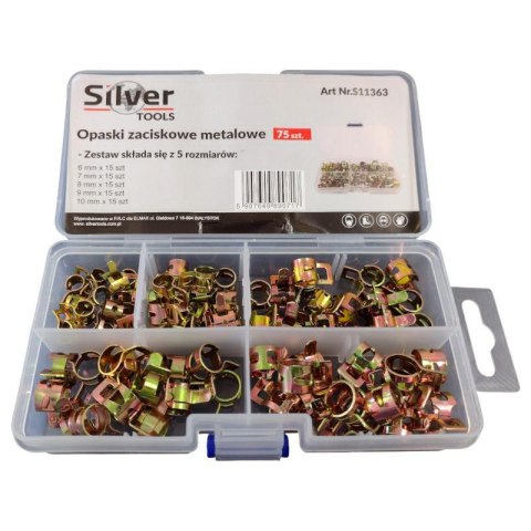 SILVER OBEJMY OPASKI METALOWE 75szt.