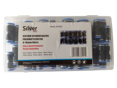 SILVER Zestaw SZYBKOZŁĄCZEK 4-16mm 40szt