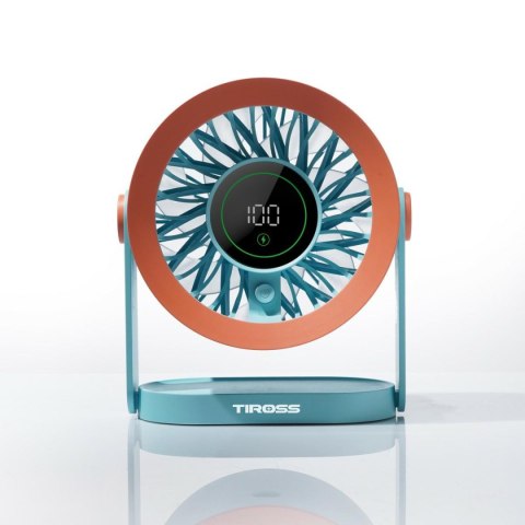TIROSS Wentylator BIURKOWY Z WYŚWIETLACZEM LED