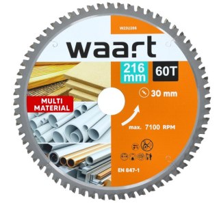 WAART Piła tarczowa widiowa 216 x 30 x 60Z MULTIMATERIAL.