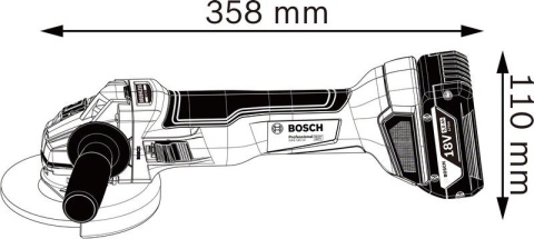 Bosch Szlifierka kątowa akumulatorowa 18V 125 mm GWS 18V-10 2x5,0Ah L-BOXX