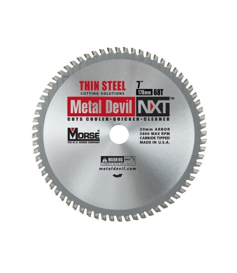 Piła widiowa TCT do cięcia cienkiej stali MetalDevil NXT 178mm 68z, otwór 20mm (CSM768NTSC)