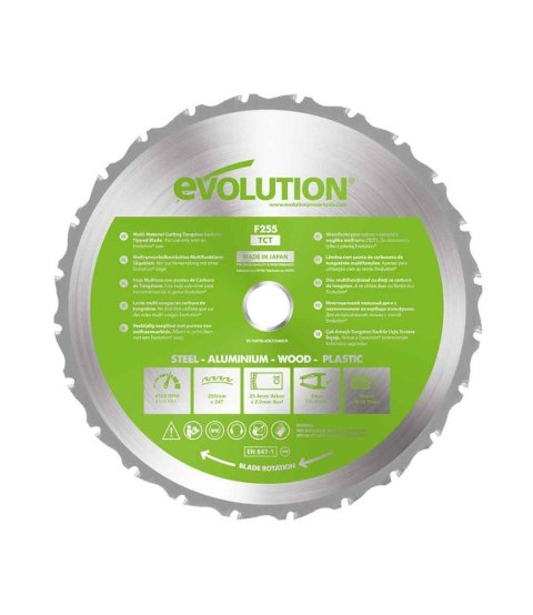 Piła widiowa TCT wielozadaniowa Evolution FURY 255 / 24z