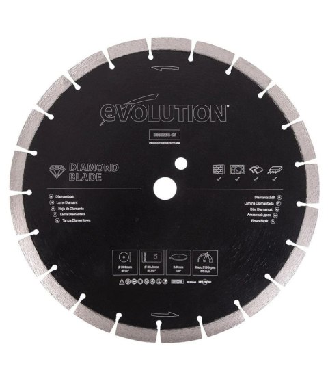 Tarcza diamentowa segmentowa Evolution D300SEG-CS 300mm do cięcia materiałów budowlanych
