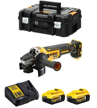 DEWALT Szlifierka kątowa 125mm 18V DCG405P2 2x5,0Ah BL