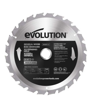 Piła widiowa TCT do cięcia drewna Evolution 185mm / 24z do pił ukośnych