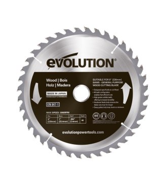 Piła widiowa TCT do cięcia drewna Evolution 230mm / 40z do pilarek