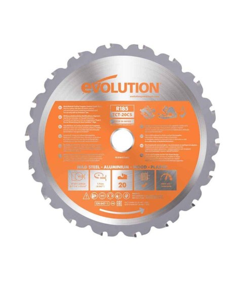 Piła widiowa TCT wielozadaniowa Evolution RAGE 185mm / 20z do pilarek
