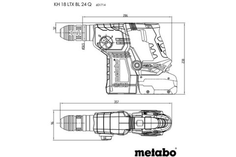 METABO Młot udarowo obrotowy - akumulatorowy KH 18 LTX BL 24 Q